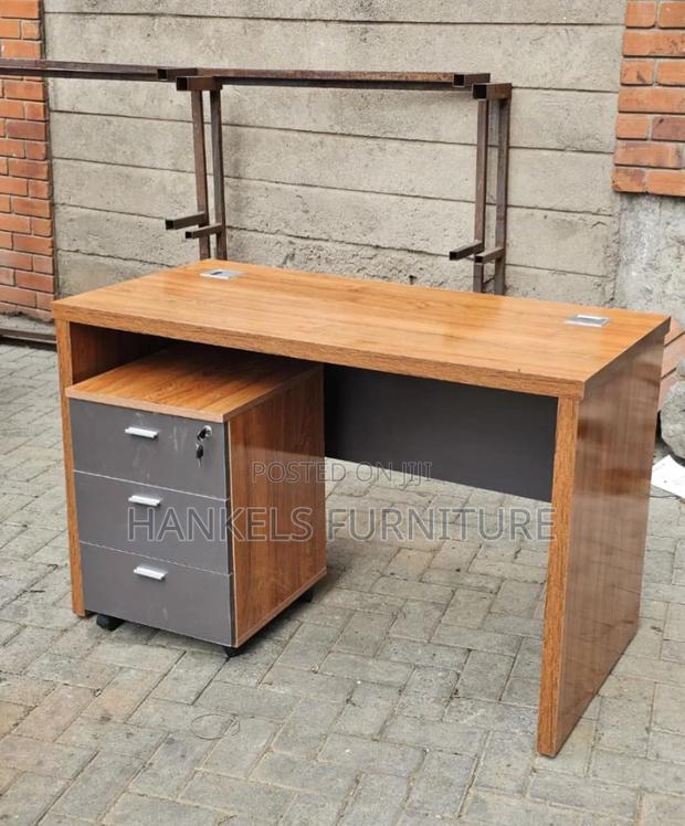 Office Desk With Side Drawers Modern Workstation - main view