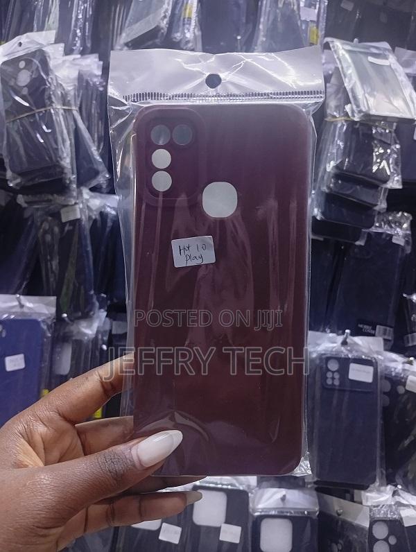 Maroon Silicone Back Cover for the Infinix Hot 10 Play Mobile Phone
