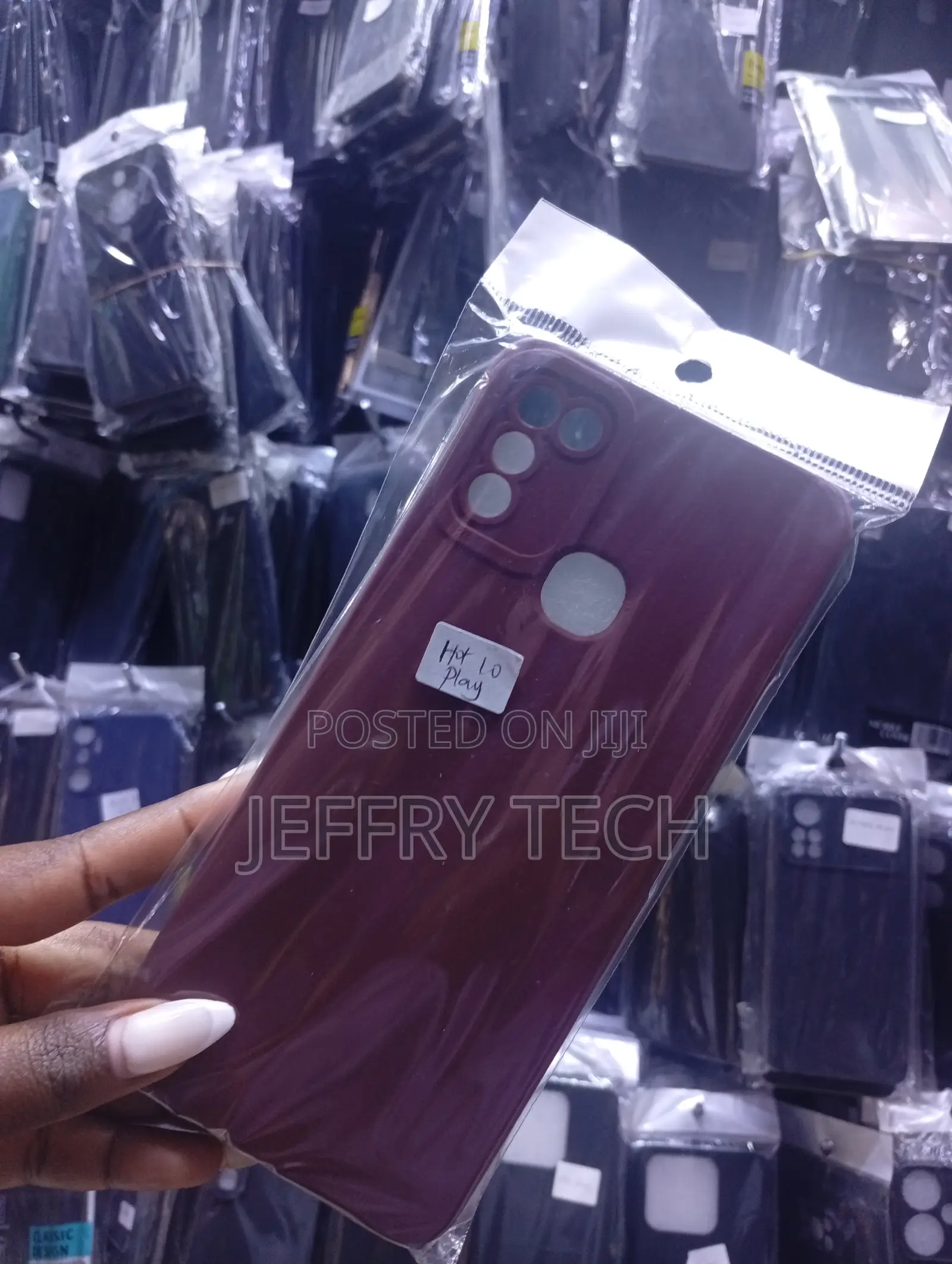 Maroon Silicone Back Cover for the Infinix Hot 10 Play Mobile Phone
