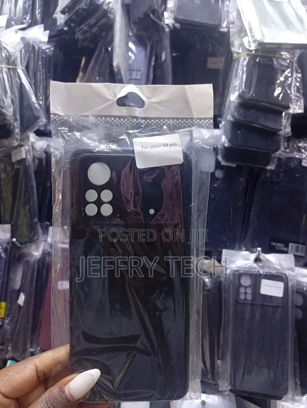 Black Silicone Back Cover Designed for the Xiaomi Poco X4 Pro 5g
