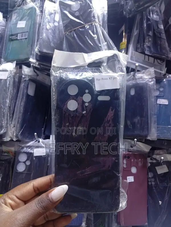 Black Tpu Silicone Phone Case Designed for the Xiaomi Poco X7 Pro.