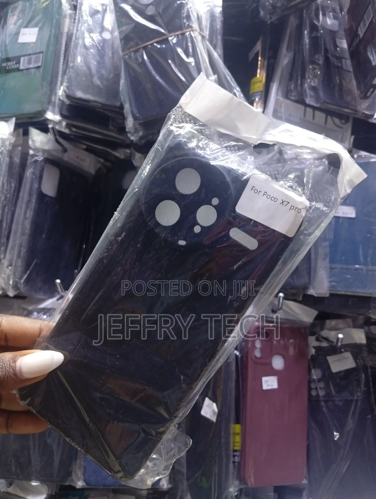 Black Tpu Silicone Phone Case Designed for the Xiaomi Poco X7 Pro.