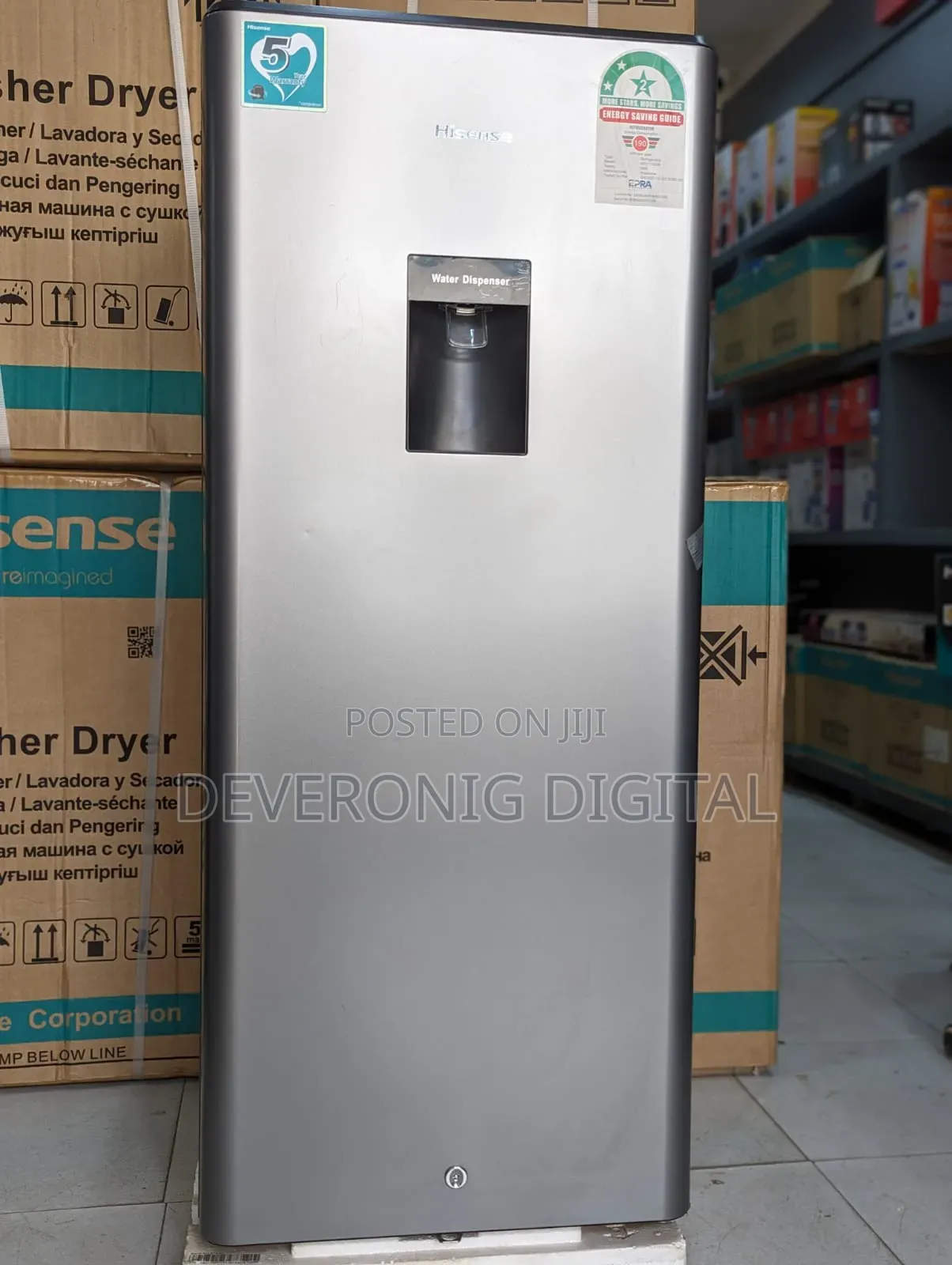 *Hisense 176litres Double Door Refrigerator Fridge With Dispenser