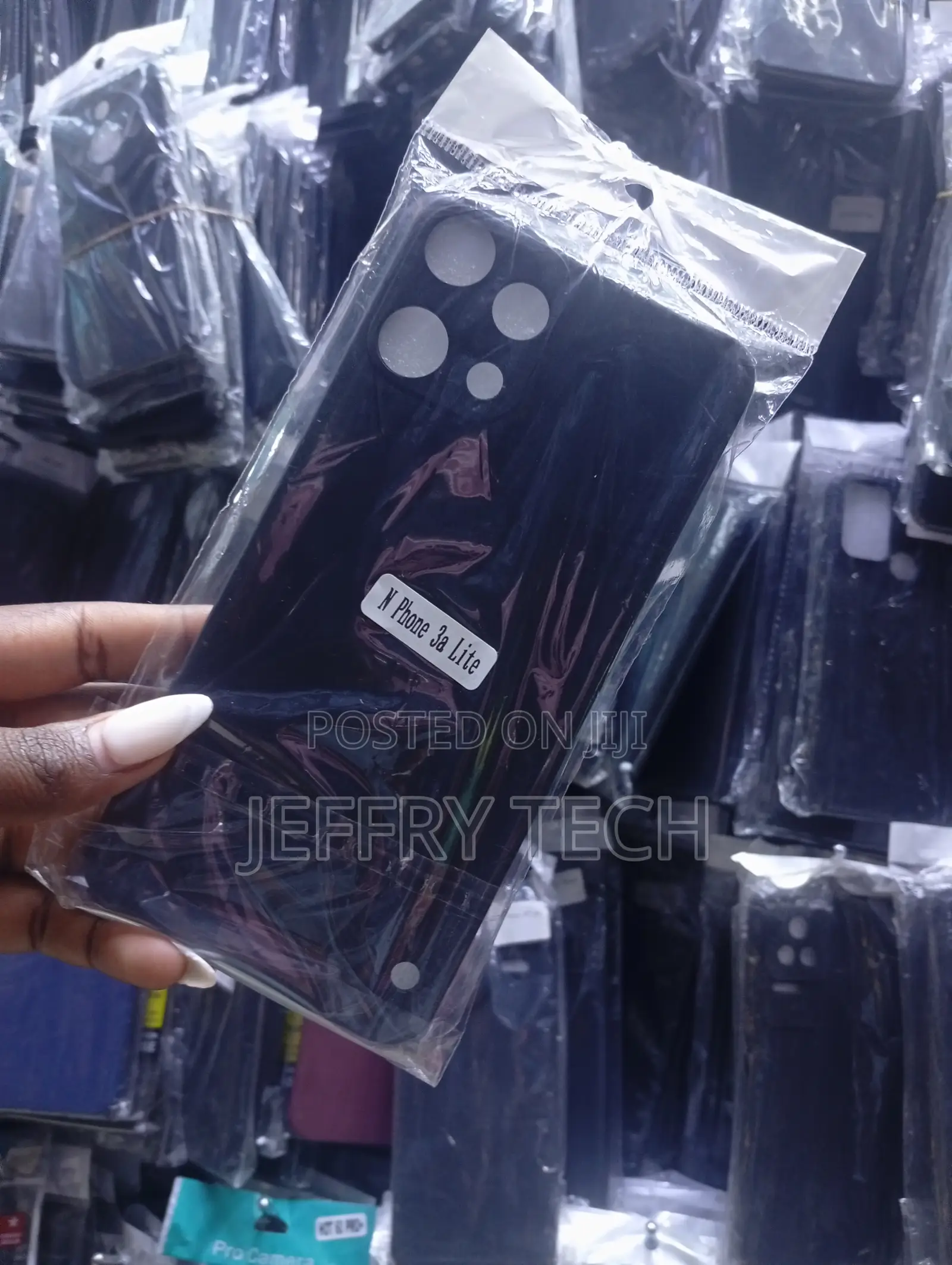 Black Protective Silicone Phone Case for the Nothing Phone 3a Lite,