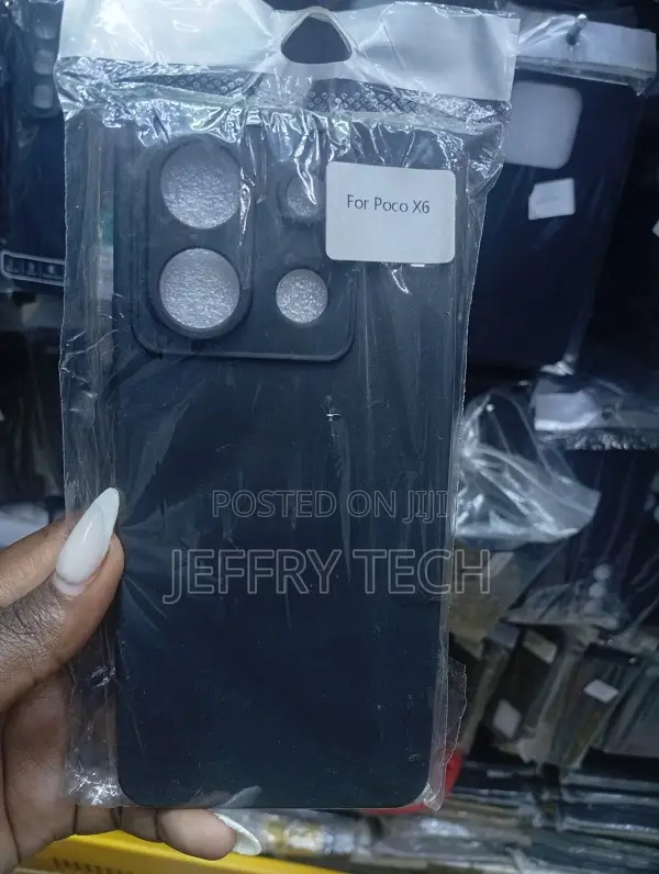 Black Silicone Phone Case Specifically for the Xiaomi Poco X6 5g.