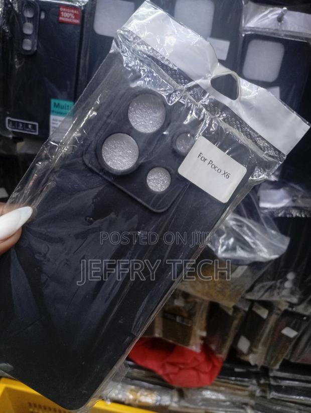 Black Silicone Phone Case Specifically for the Xiaomi Poco X6 5g. - thumbnail 2