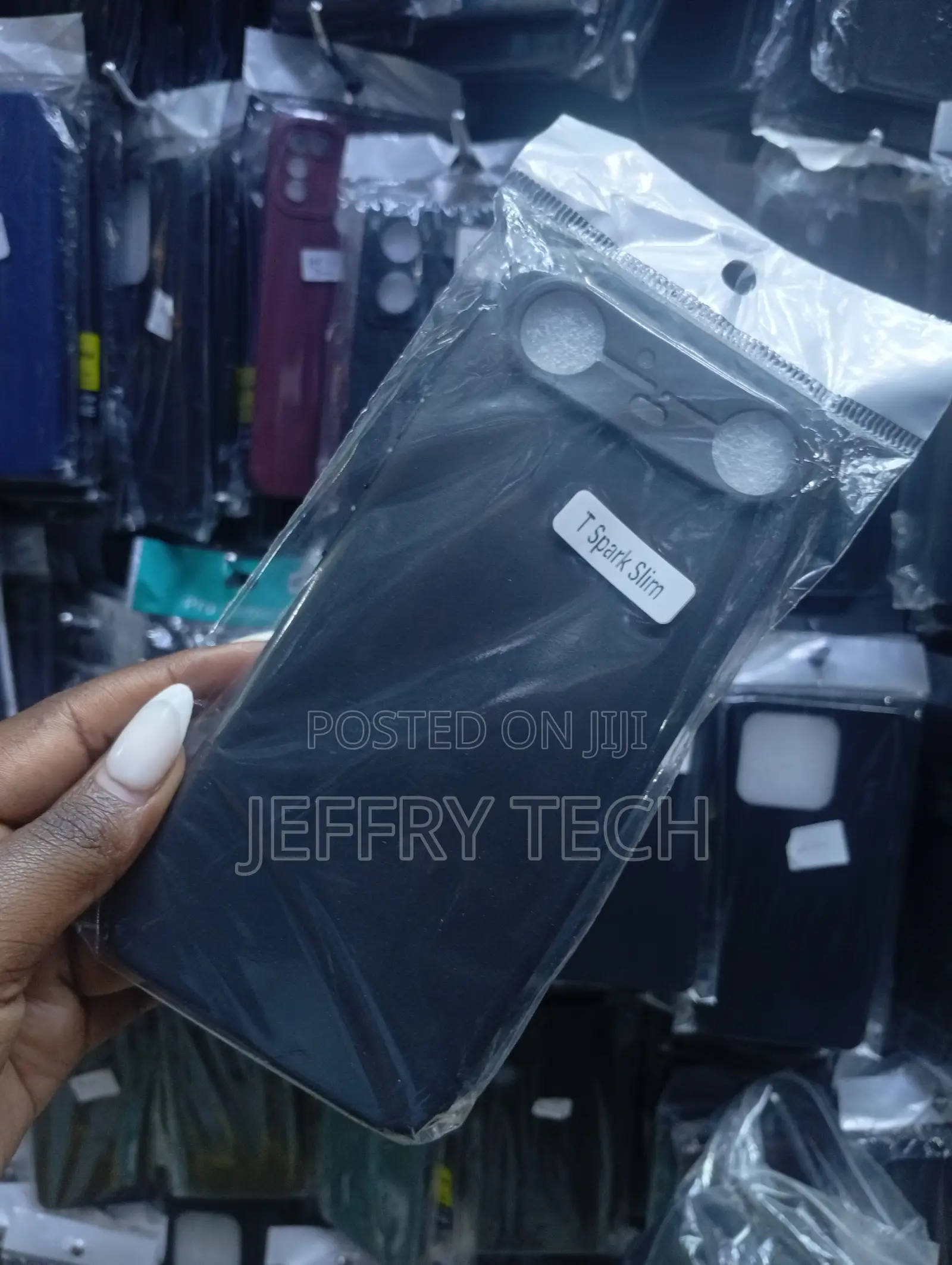 Black Silicone Protective Case for the Tecno Spark Slim Smartphone.