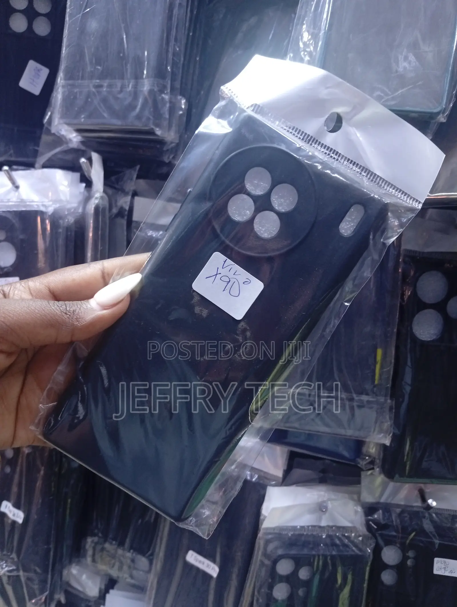 Black Silicone Back Cover Case for the Vivo X90 5g Smartphone