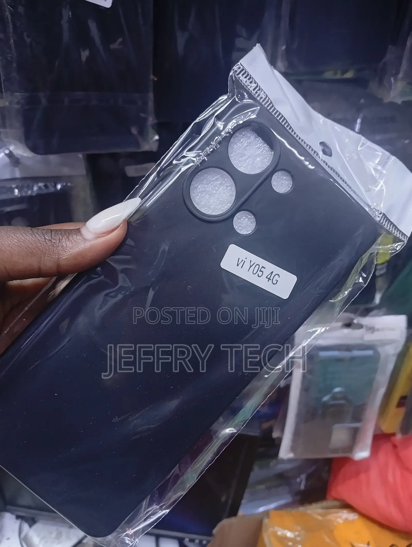 Black Silicone Back Cover Designed for the Vivo Y05 4g Smartphone.
