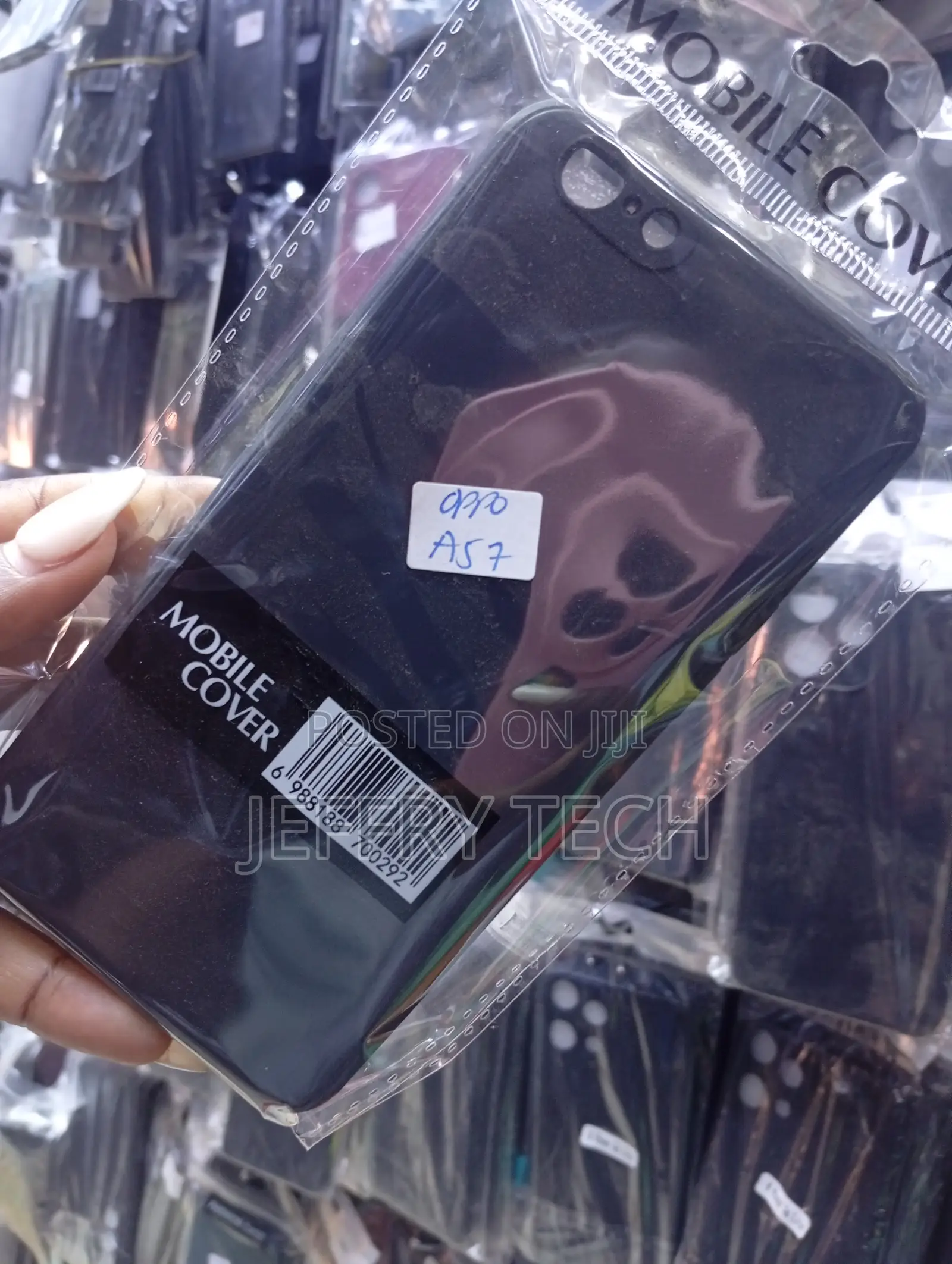 Black Mobile Phone Cover for an Oppo A57.