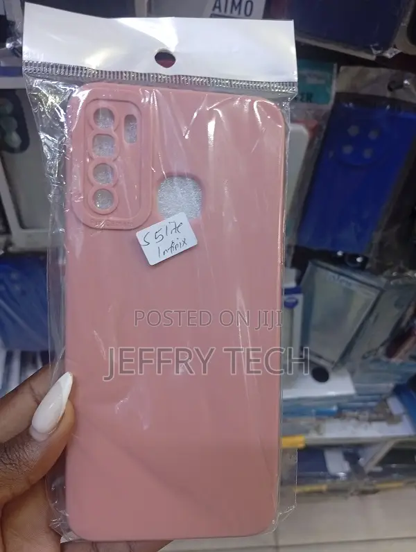 Pink Silicone Case Is Designed for the Infinix S5 Lite Mobile Phone.