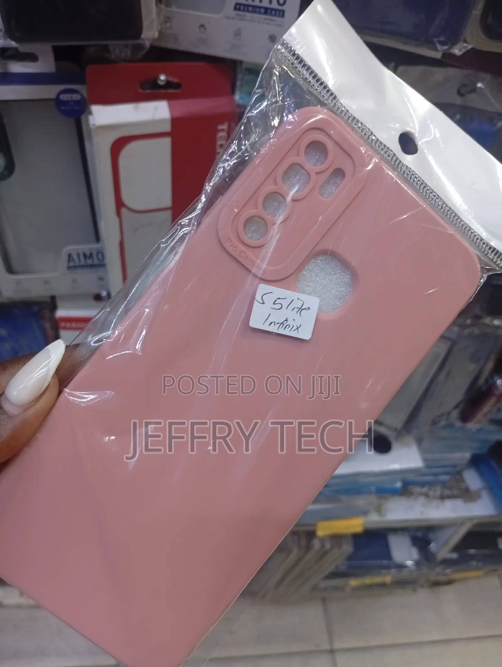 Pink Silicone Case Is Designed for the Infinix S5 Lite Mobile Phone.