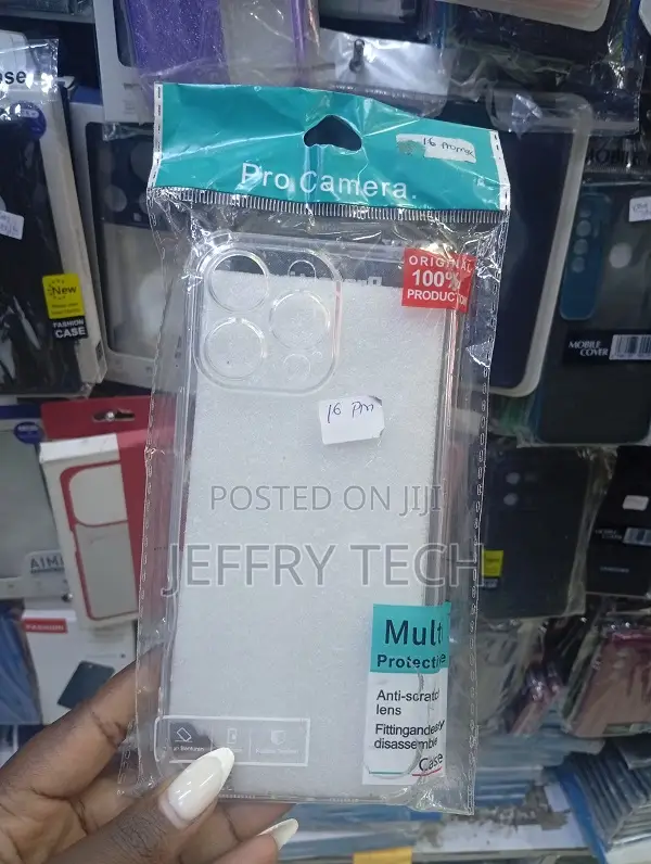 Clear, Protective Silicone Back Cover for an iPhone 16 Pro Max