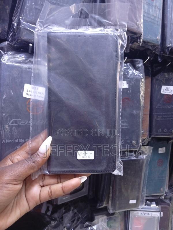 Leather-Style Wallet Flip Case Is Designed for the Tecno Spark 20