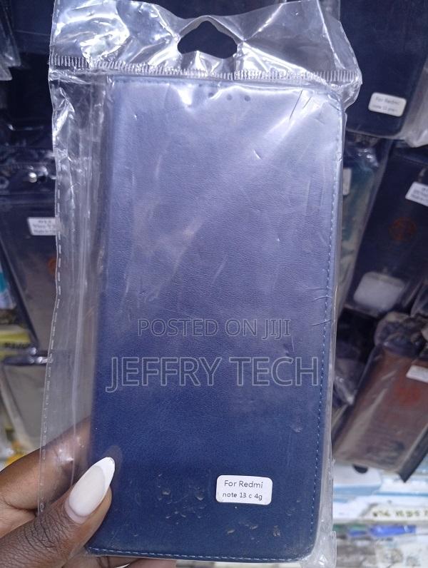 Blue Leather Flip Wallet Case Designed for the Redmi Note 13c 4g,. - main view