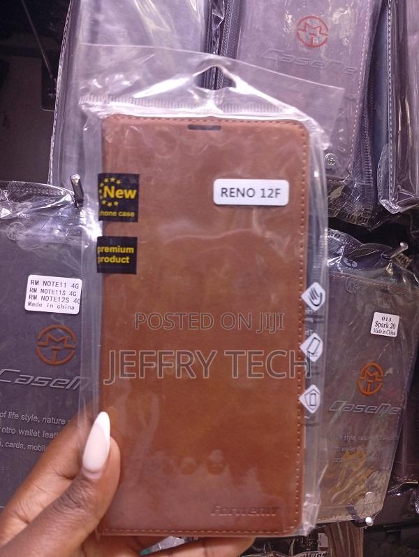Brown Retro Wallet Flip Cover Designed for the Oppo Reno 12f.