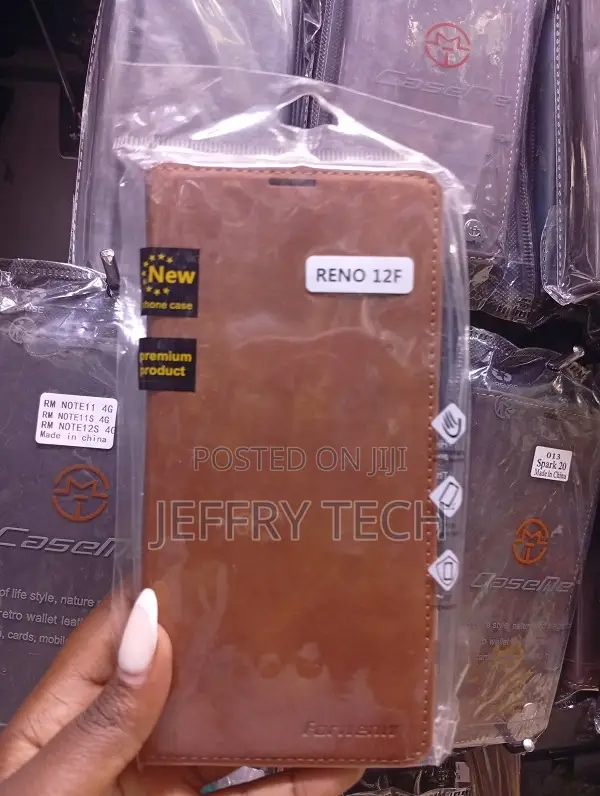 Brown Retro Wallet Flip Cover Designed for the Oppo Reno 12f.