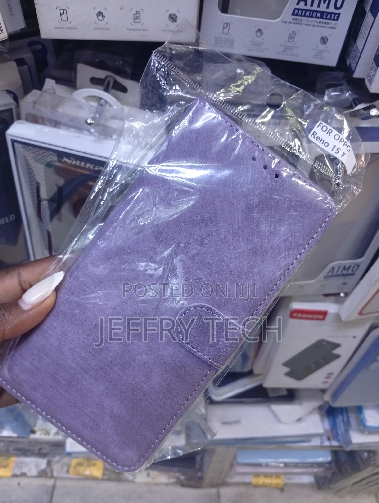 Purple Flip Wallet Case Designed for the Oppo Reno 15 F.