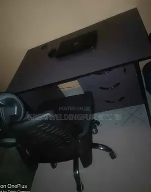 Office Desk 1.2m and Headrest Office Chair