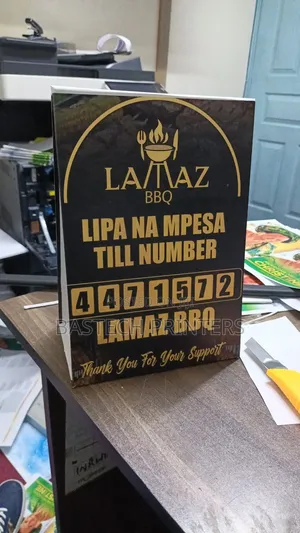 Custom M-Pesa Till Number Table Tent Signs – High Quality Branding