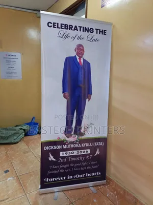 Funeral Narrow Base Roll-Up Banner – Elegant Memorial Display