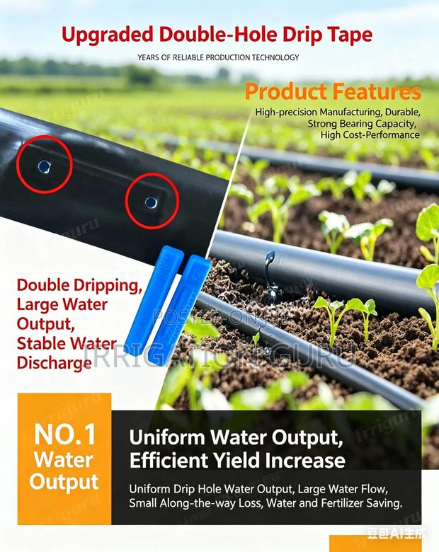Double Emitter Drip Tube 15cm Spacing