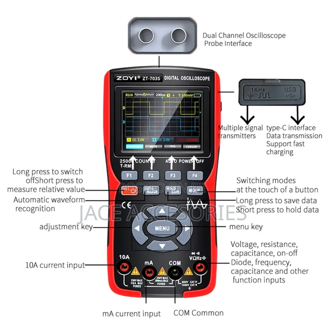 Zoyi True RMS Digital Oscilloscope
