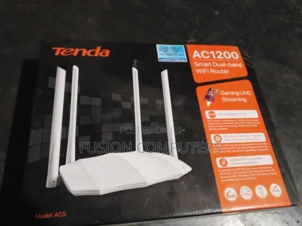 Tenda Ac5 Router, Ac1200 Smart Dual-Band 1200mbps Wireless Wifi Router