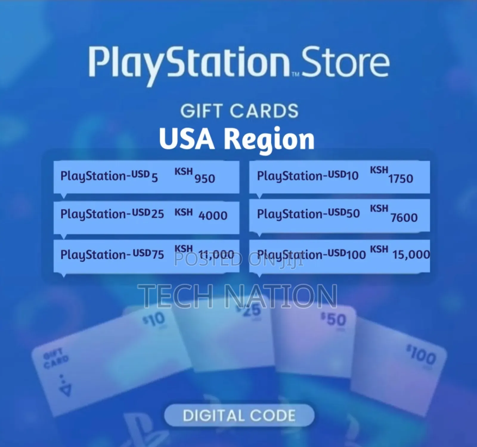 Playstation Gift Cards–Us /Uk /Saudi /Sa Region–Digital Code