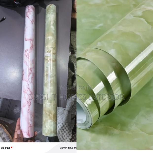 Green Glossy Marble Contact Paper Available