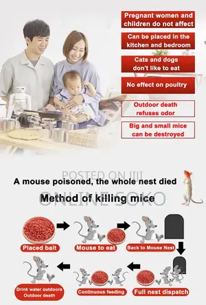 Rodenticide Rat Mouse Killer Poison Pellet Sachet Pest Control – 20g