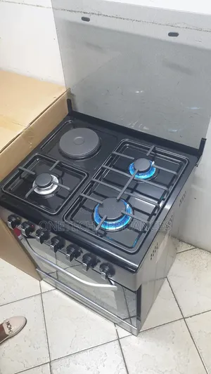 Nunix 60 * 60 Cooker- 3gas Burners, 1 Electrichotplate + Electric Oven