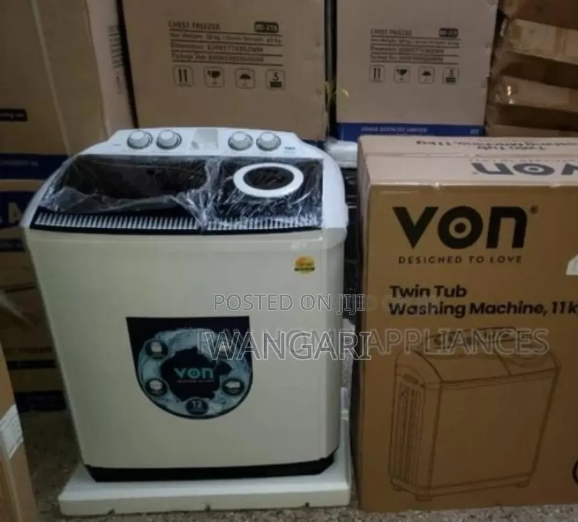 White New One Von 11kgs Washing Machine