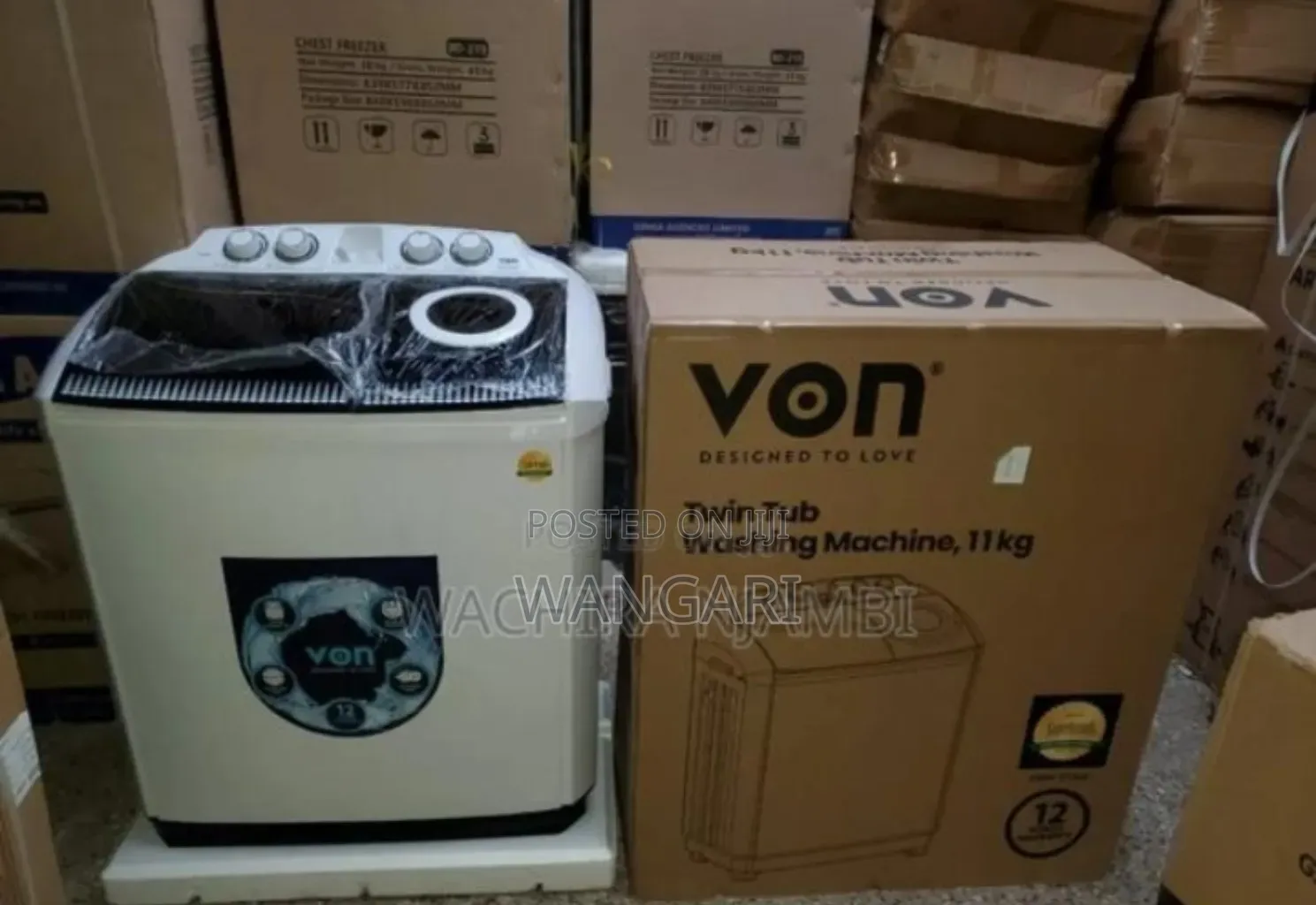 Two Tubs. Von 11kgs Washing Machine