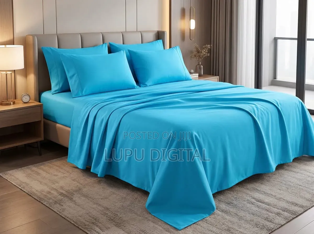 7*8 6pcs Flat Plain Coloured Pure Cotton Bedsheets