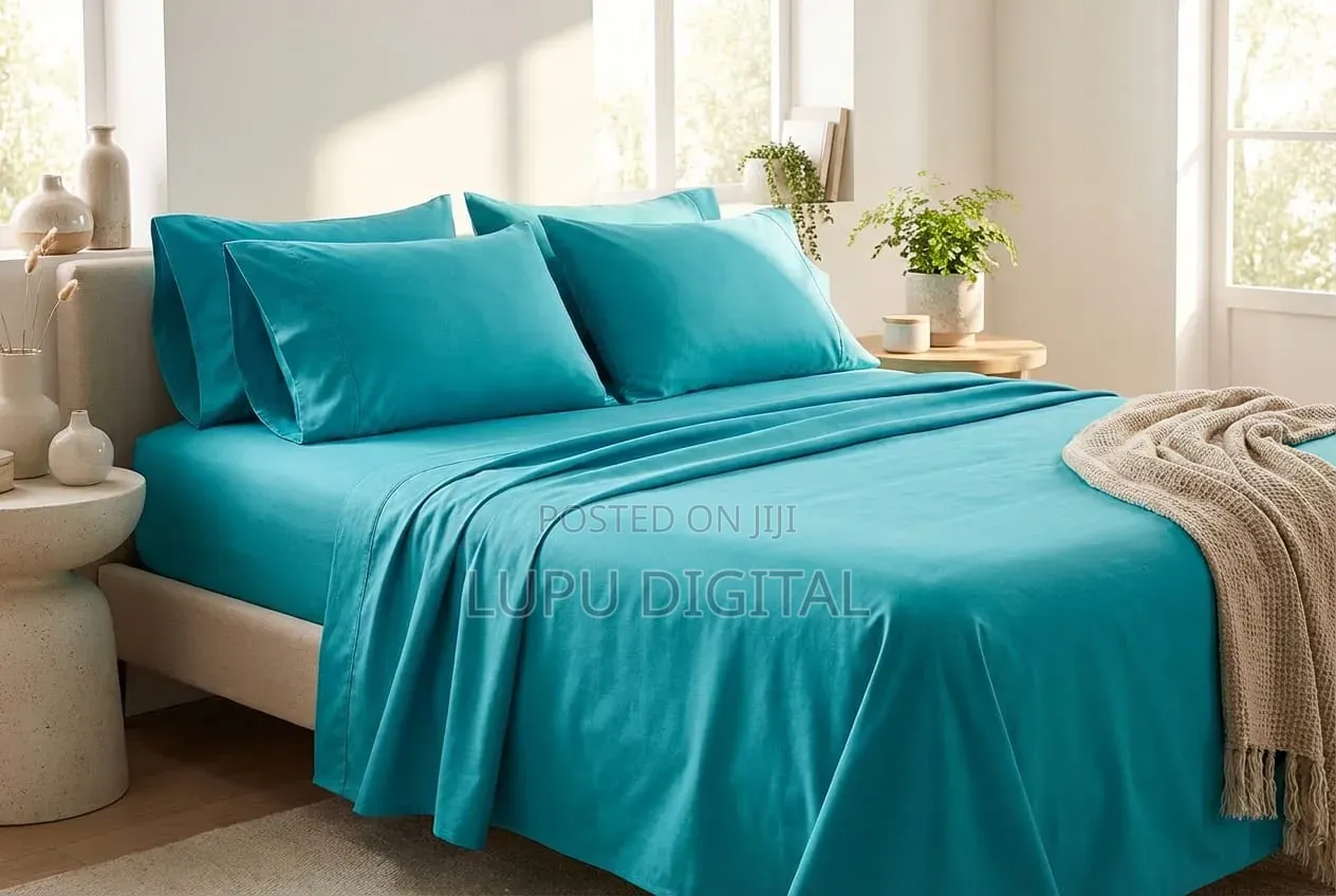 7*8 6pcs Flat Plain Coloured Pure Cotton Bedsheets