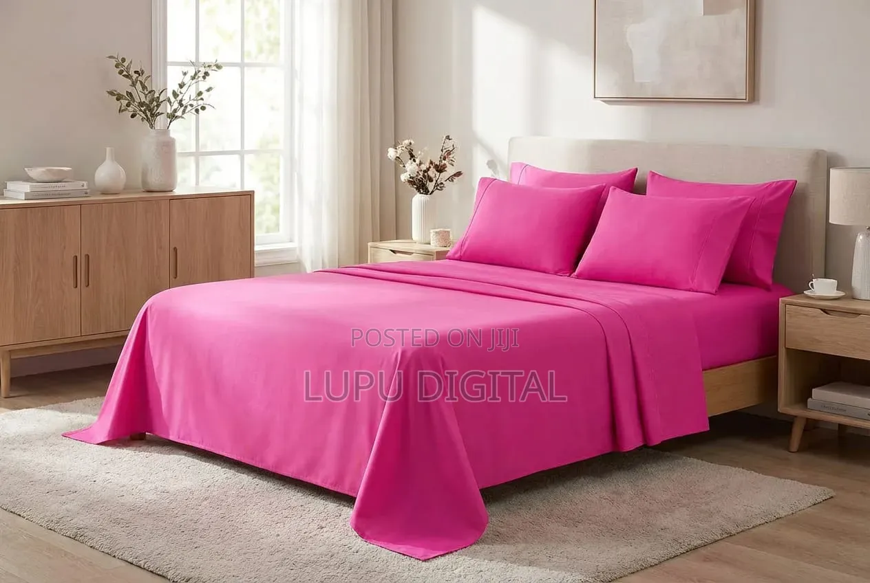 7*8 6pcs Flat Plain Coloured Pure Cotton Bedsheets