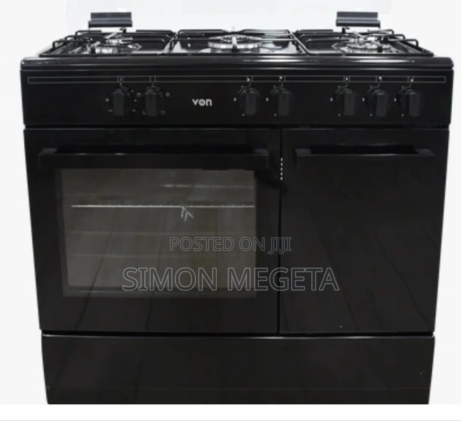 60×90 Von Vcf965031nsk Cooker 5 Gas Burners, Enamel Pan, Electric Oven