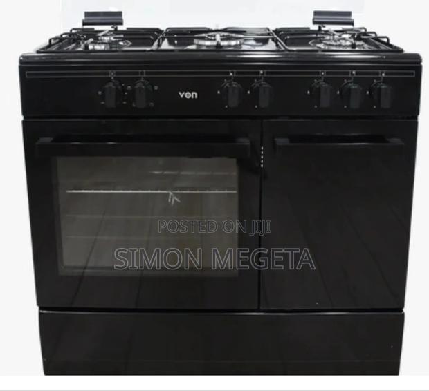60×90 Von Vcf965031nsk Cooker 5 Gas Burners, Enamel Pan, Electric Oven