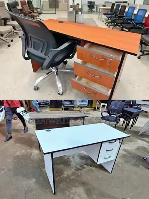 Office Desk White or Brown Desk Plus Office Chair