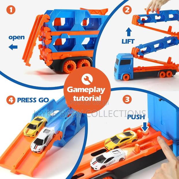 Foldable Truck Racing Track Toy – Fun Storage Play Set - thumbnail 2
