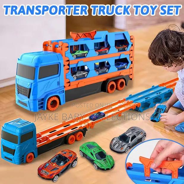Foldable Truck Racing Track Toy – Fun Storage Play Set - thumbnail 3