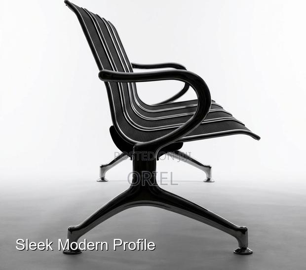 Office Bench : Office 3-Link Black Non-Padded Metallic Bench - thumbnail 14