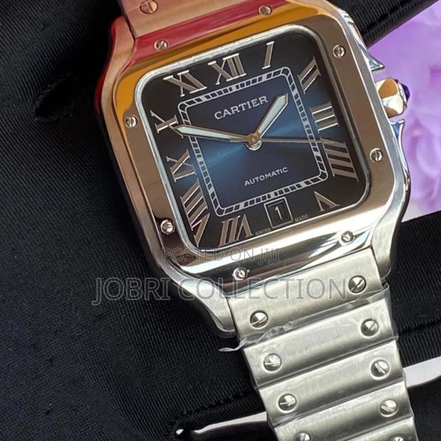 Blue Face Automatic Movement Cartier Wrist Watch - thumbnail 2