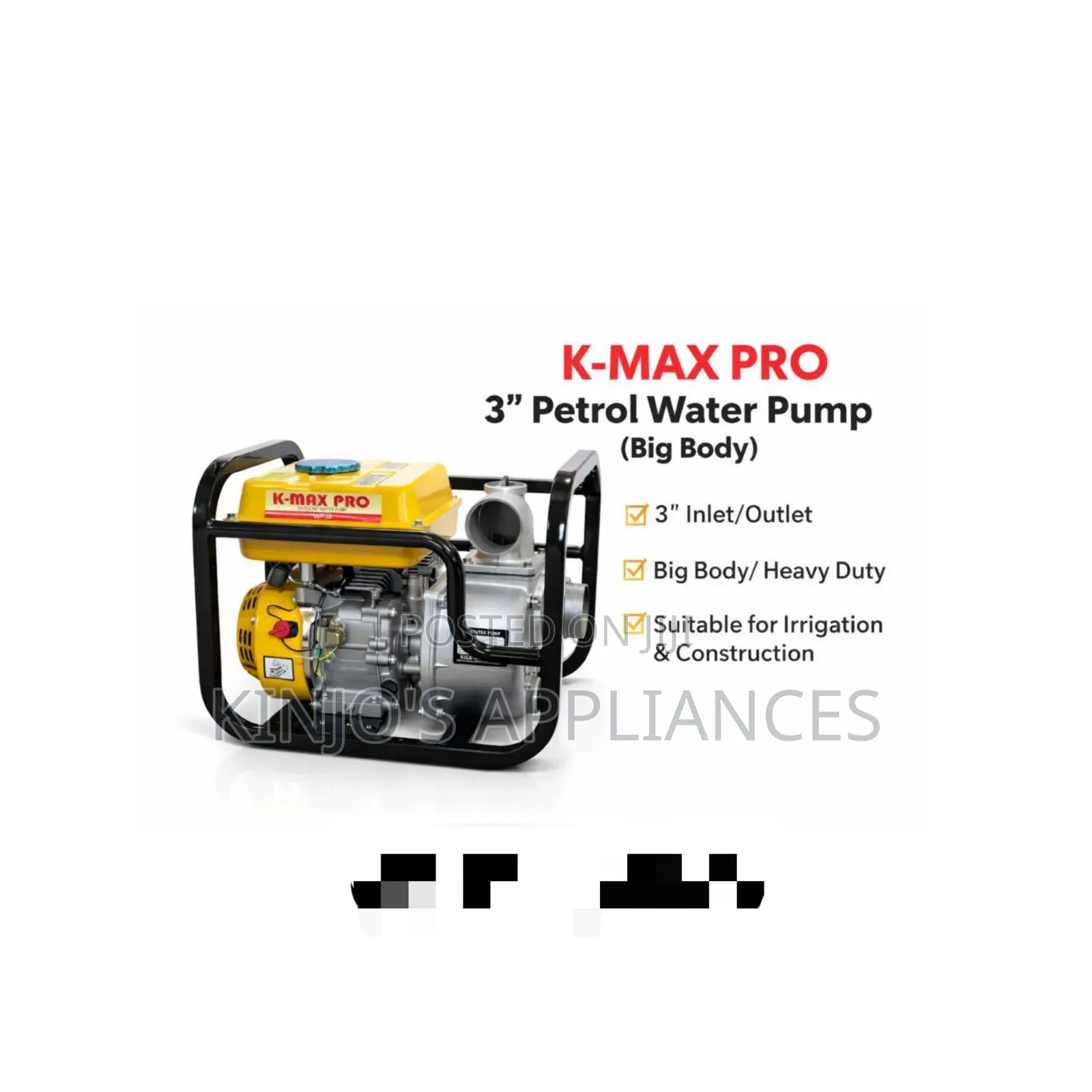 Kmax 3" Petrol Water Pump Big Body