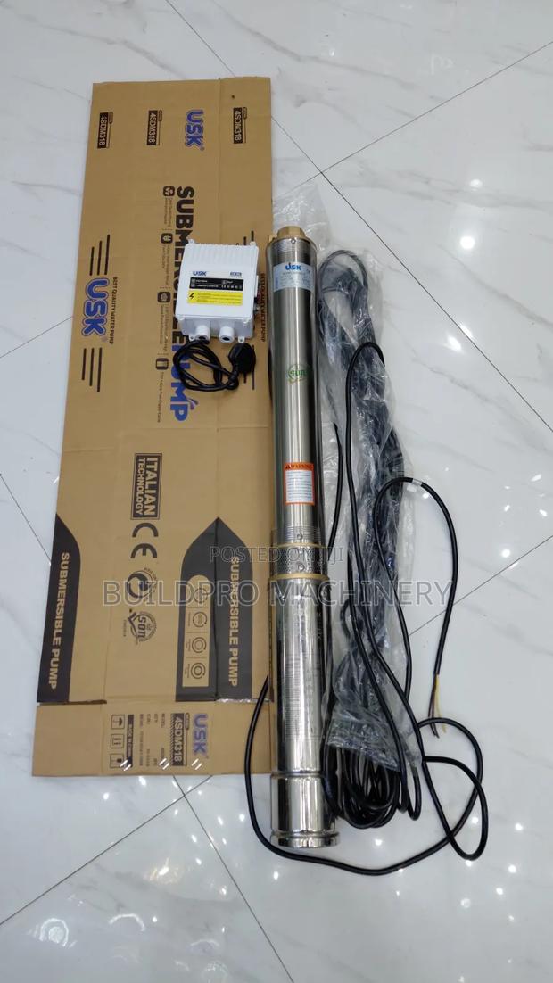 Usk Submersible Pump 1.5hp 4sdm 119metre Head Copper With Control Box