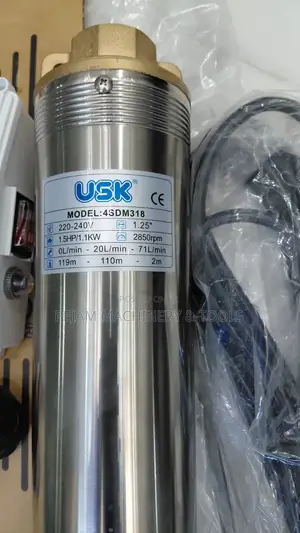 Usk Submersible Pump 1.5hp 4sdm 119metre Head Copper With Control Box