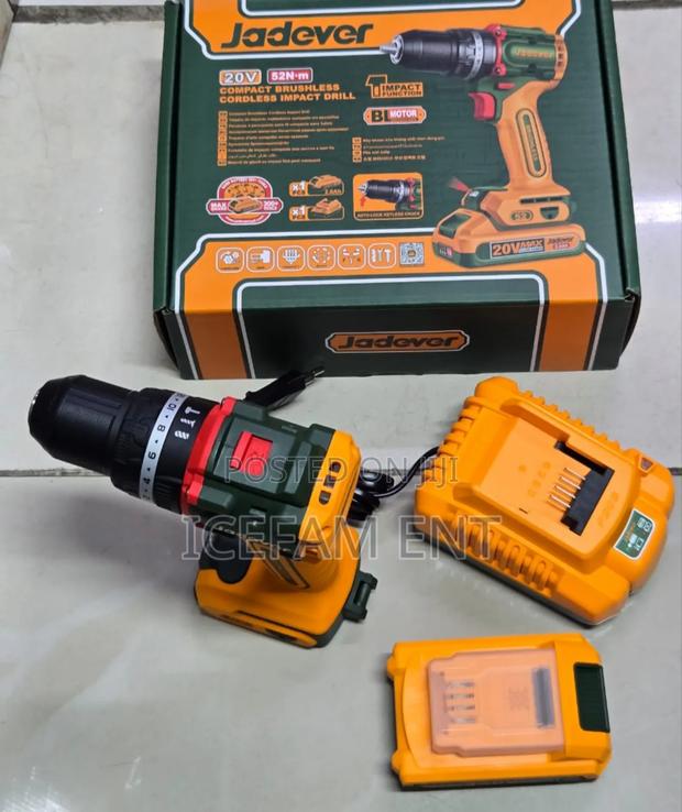Jadever Cordless Brushless Impact Drill/20v Rechargeable Drill