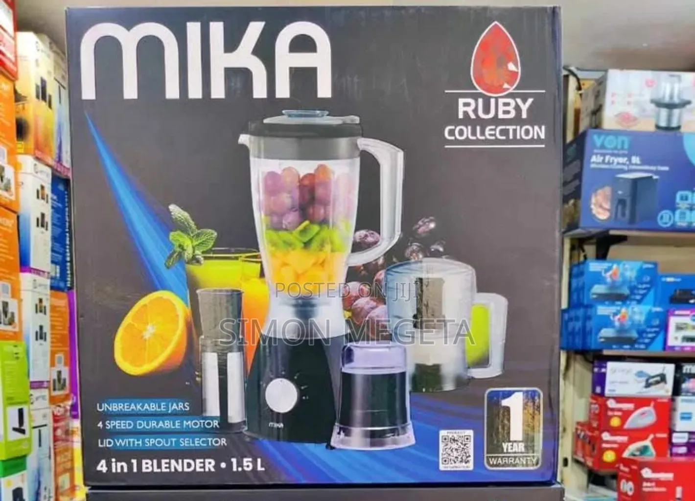 Brand New Mika Blender 4-in-1 | 1.5l Jug + Grinder | Strong Motor