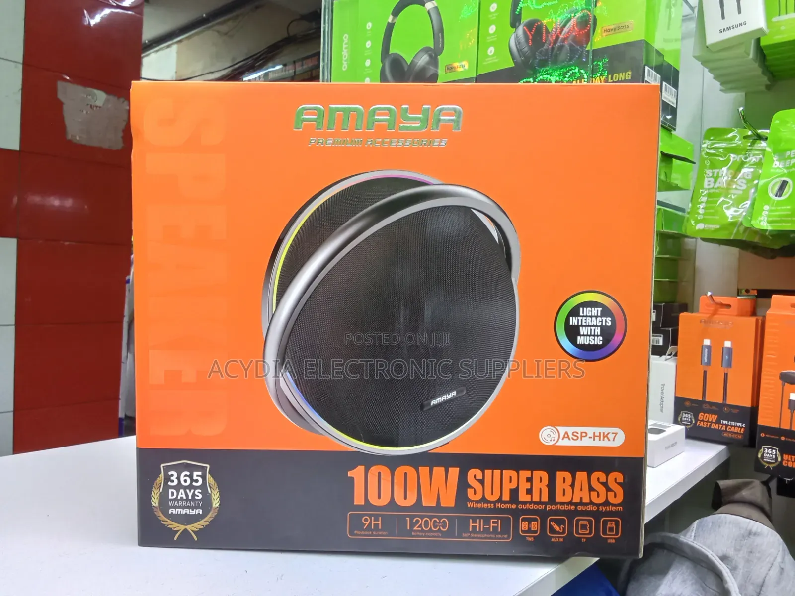Amaya Asp-Hk7 100w Super Bass Wireless Portable Bluetooth Speaker